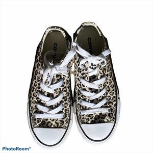 Converse All⭐️Star Leopard Print Lil Girl sz 13 low top